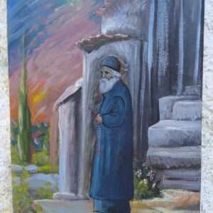 Χειροποίητος πίνακας σε καμβά με ακρυλικά χρώματα πάνω σε λινό μουσαμά